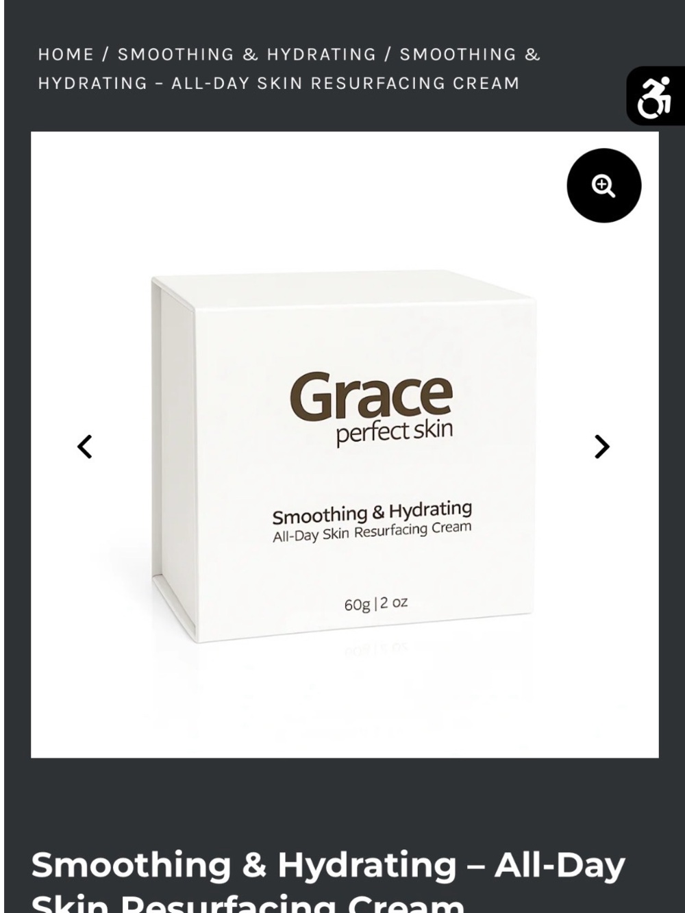 Grace Smoothing & Hydrating Resurfacing Cream - White